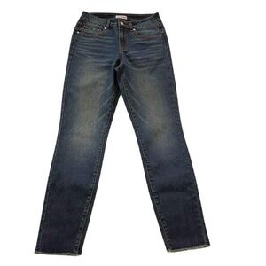 Fire & Rain Womens High Rise Skinny Jeans Dark Wash Raw Hem Size 28 - NWOT